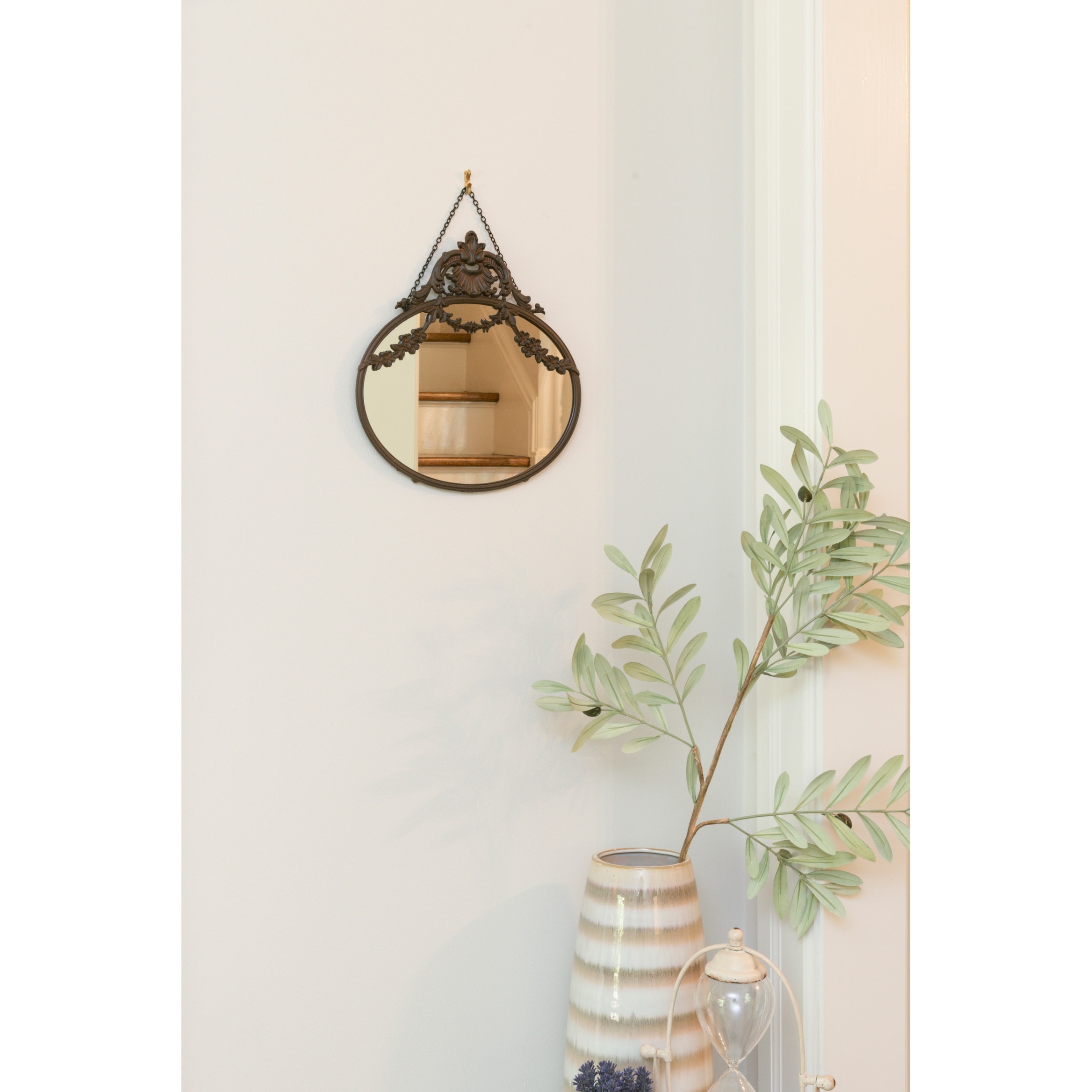 Framed Wall Mirror with Decorative Chain