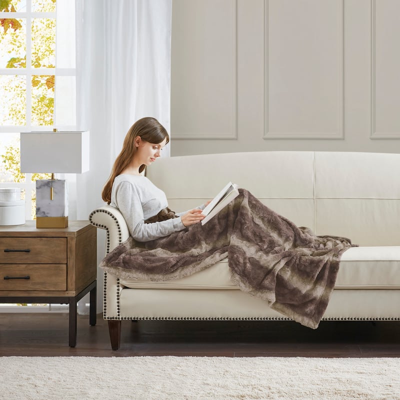 Madison Park Zuri Faux Fur Throw