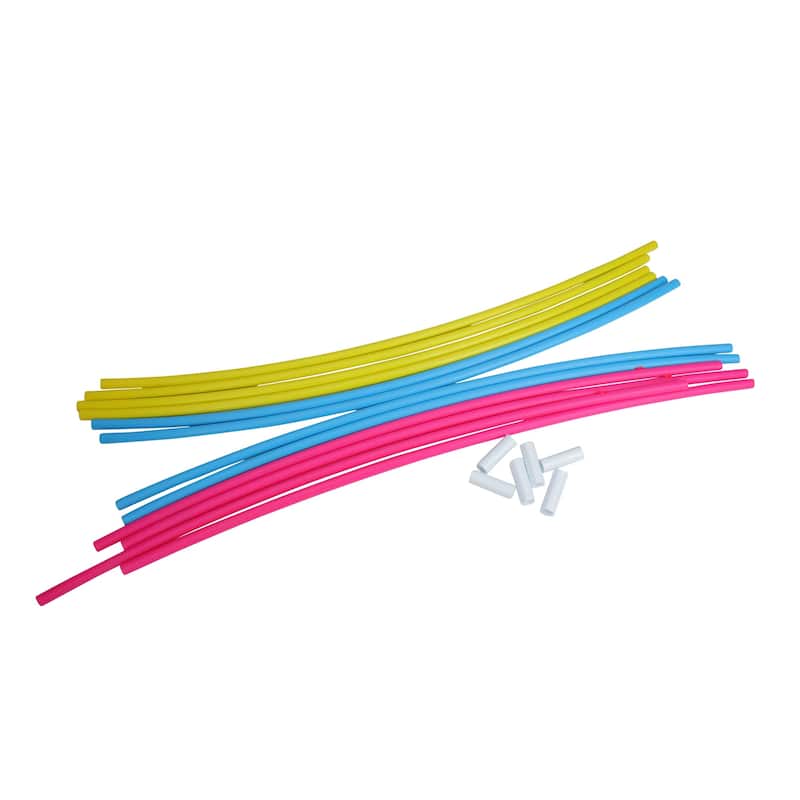 Set of 4 Pink Yellow and Blue Underwater Slalom Hoops for Swimming Pools 30" - N/A