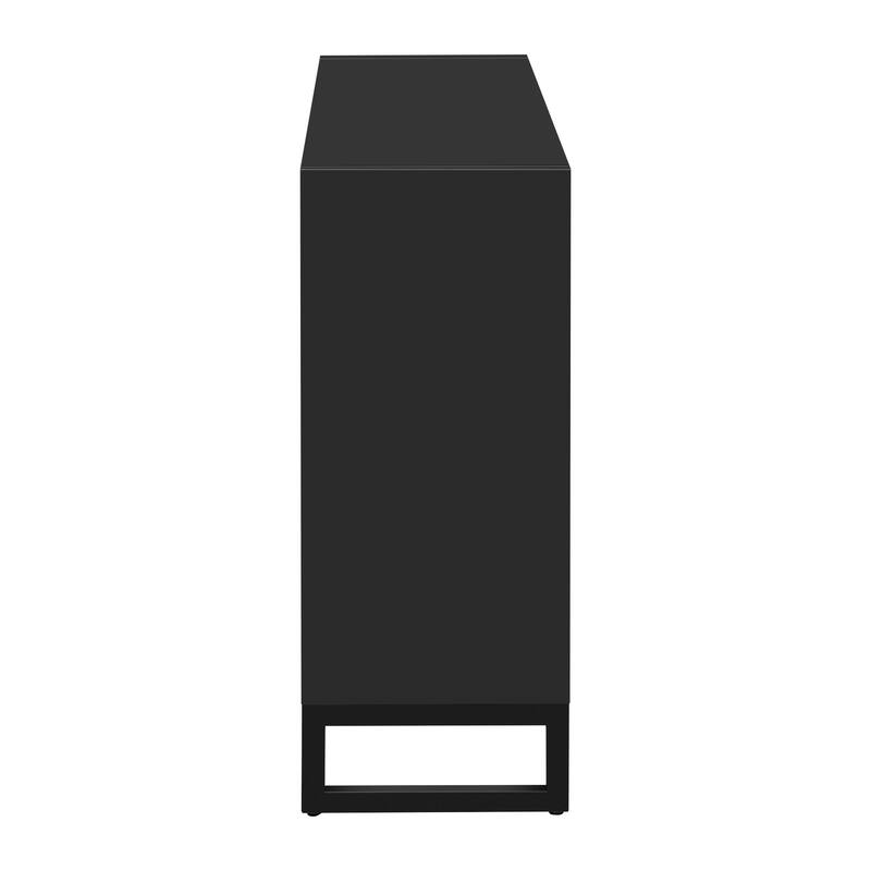 Accent Buffet Cabinet Rubber Wood Veneer Storage Cabinet
