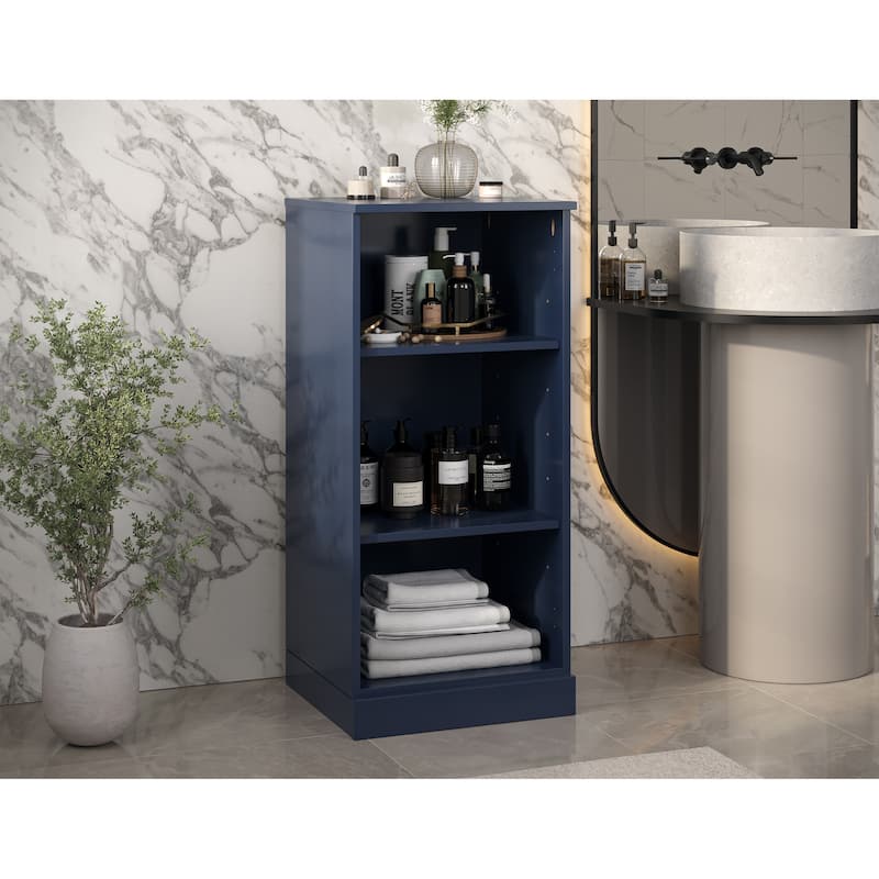 100% Solid Wood 16.5" Bathroom Cabinet with Optional Doors by Palace Imports - Navy - No Doors