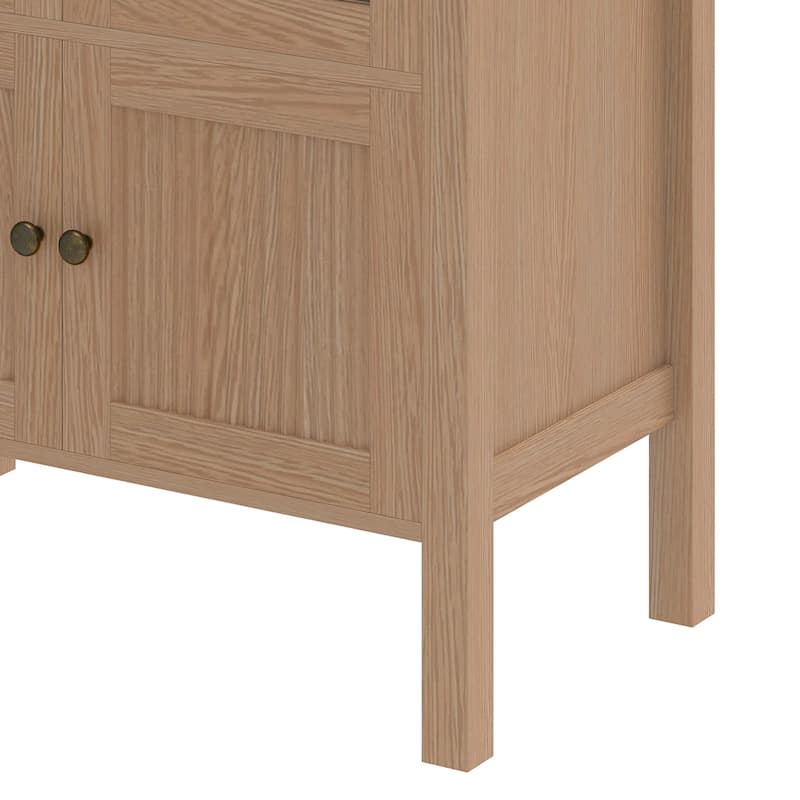 Moasis 71 Inch Tall Arched Display Cabinet with LED Lighting and Glass Doors for Living Room or Dining Room Storage