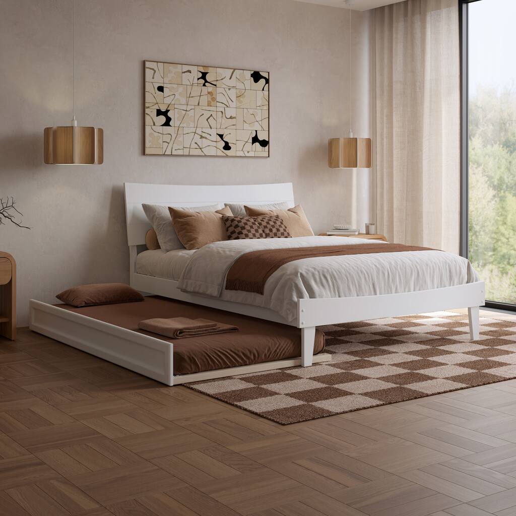 Phoenix Wood Platform Bed with Trundle