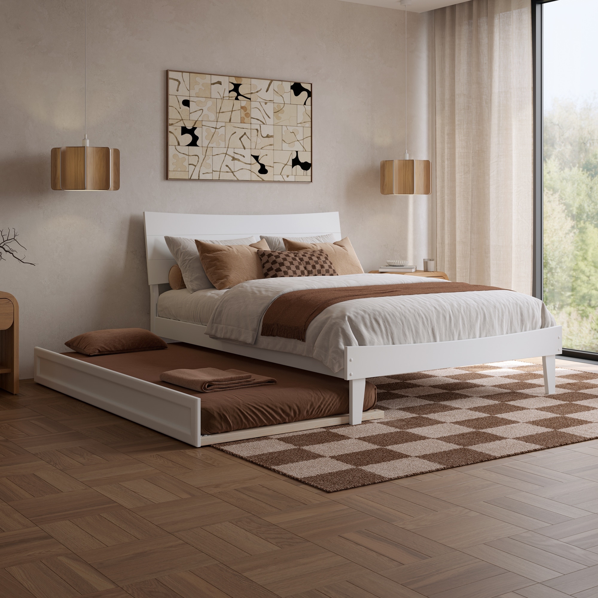 Phoenix Wood Platform Bed with Trundle