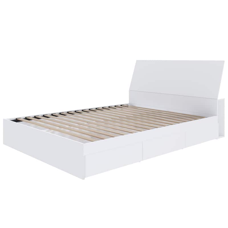 Nexera Paris Storage Bed with Headboard, White