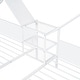 preview thumbnail 9 of 28, Metal Double Twin Size Platform Bed with House-shaped Headboard and Built-in Nightstand, White