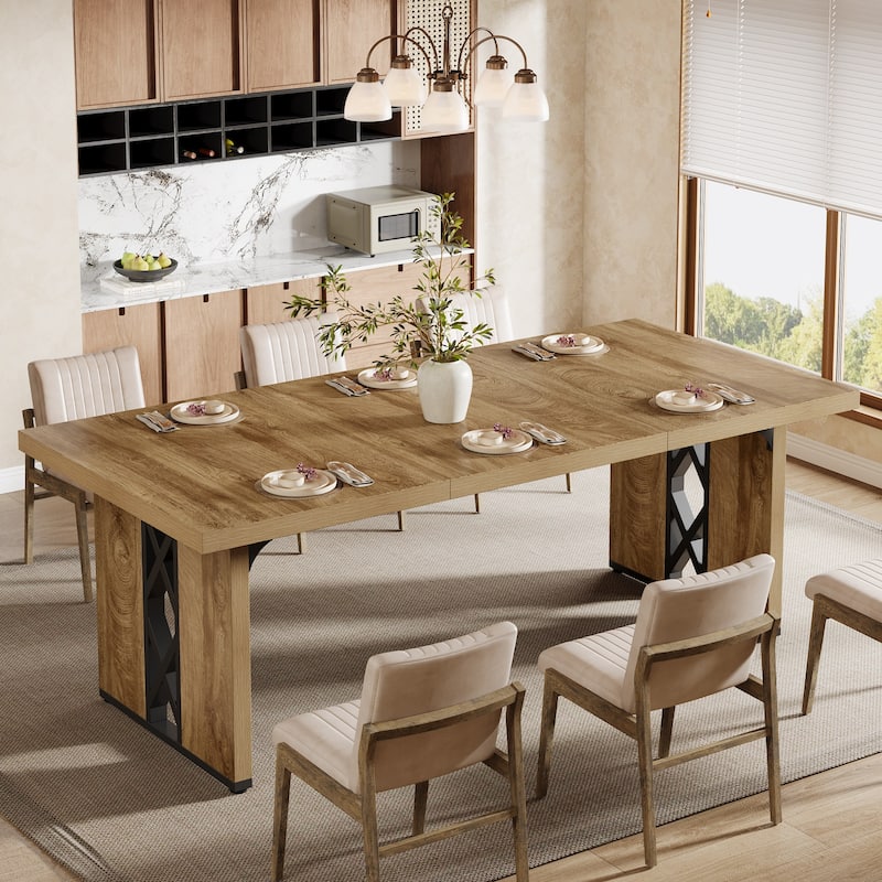 71" Modern Industrial Dining Table for 6-8 People