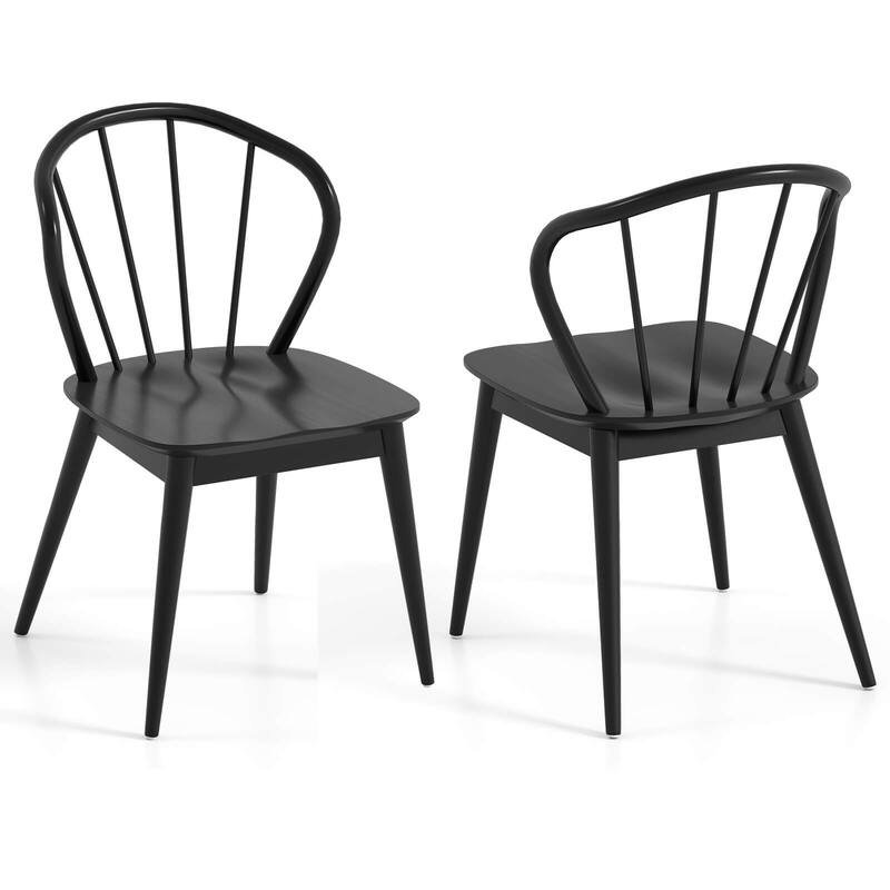 Costway Wooden Dining Chair Set of 2/4 with High Spindle Back Rubber - See Details