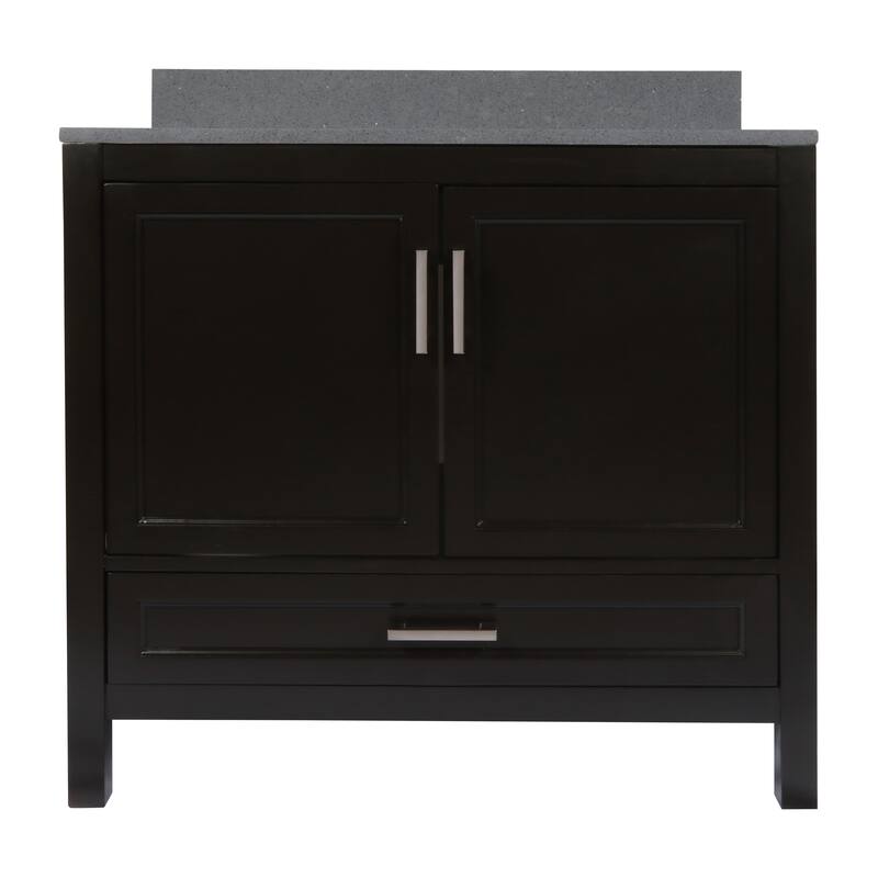 Nevado 37" Bathroom Vanity with Cultured Marble Vanity Top Sink in White with White Basin