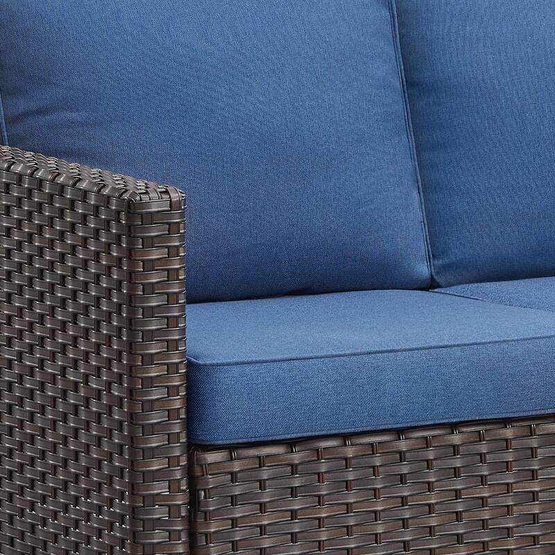 9 Pieces Patio Sofa, Swivel Chair, Club Chair Table Set