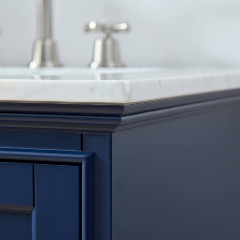 Stufurhome Brittany Dark Blue 60 inch Double Sink Bathroom Vanity - 60*22*34.5in