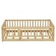 preview thumbnail 22 of 20, Twin Size Floor Bed with Slats, Montessori Floor Bed with Fence and Door, Kids Montessori Bed Twin Size