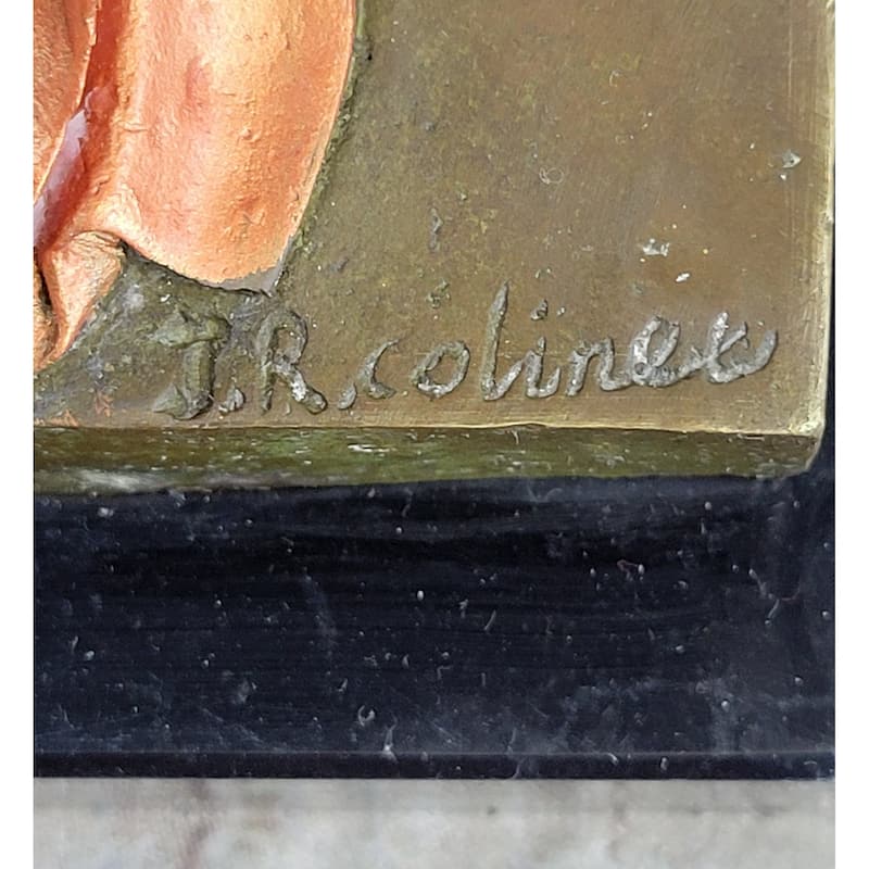 Egyptian Princess By French Artist J.R Colinet Genuine Bronze Sculpture Figurine