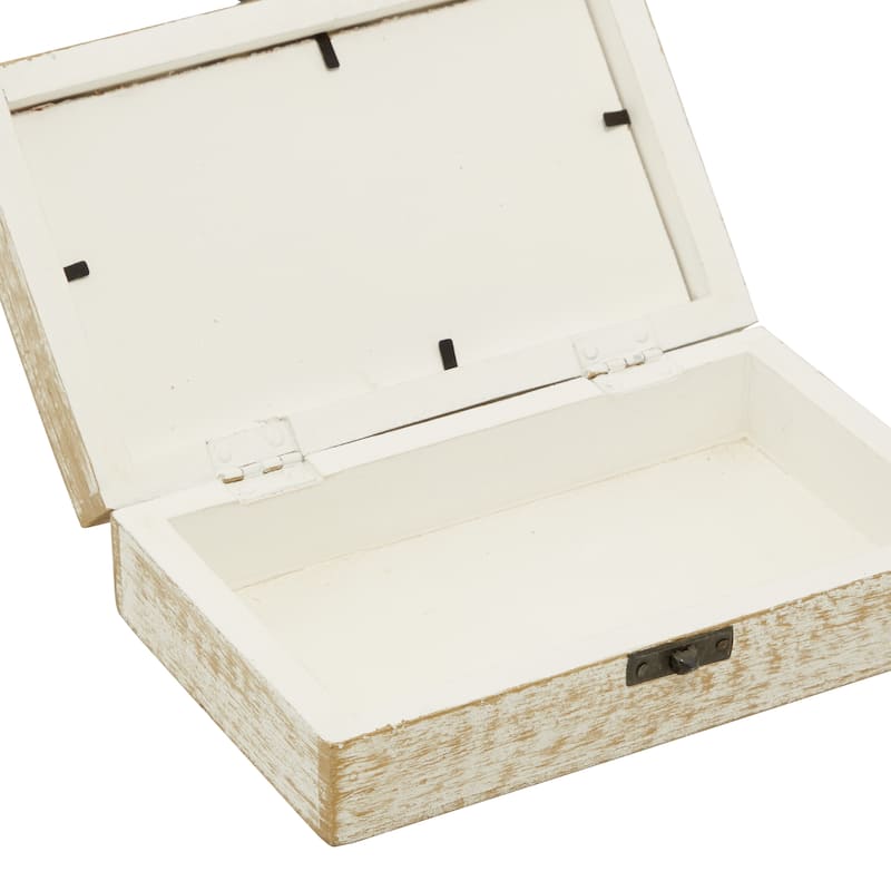 Wood Handmade Box with Hinged Lid (Set of 3)