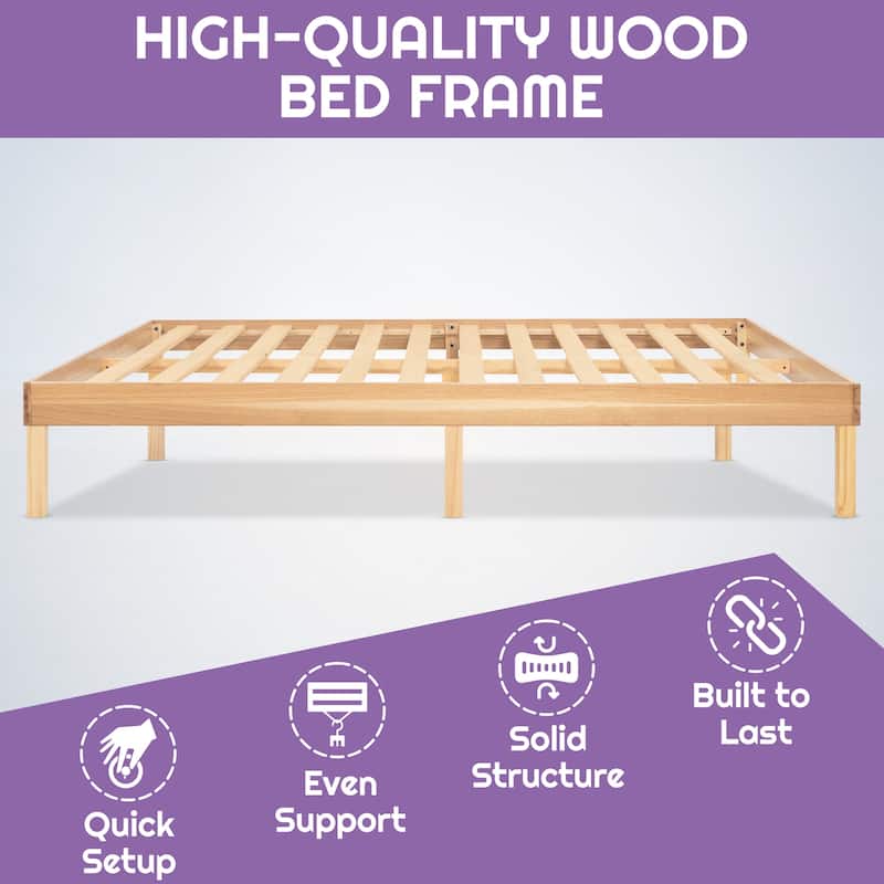 Solid Wood Platform Bed Twin Bed Frame Pine Wood Twin Platform Frame No Squeak
