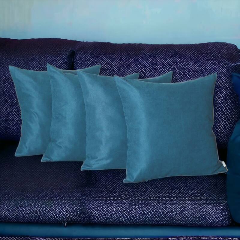 Set Of Four 26" X 26" Tahitian Tide Polyester Zippered Pillow Cover - Teal