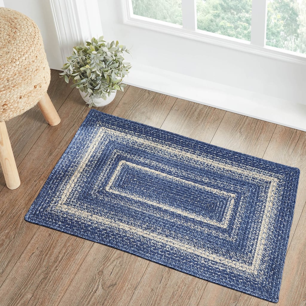 Great Falls Blue Jute Rug Rect w/ Pad 24x36 - 3'6"