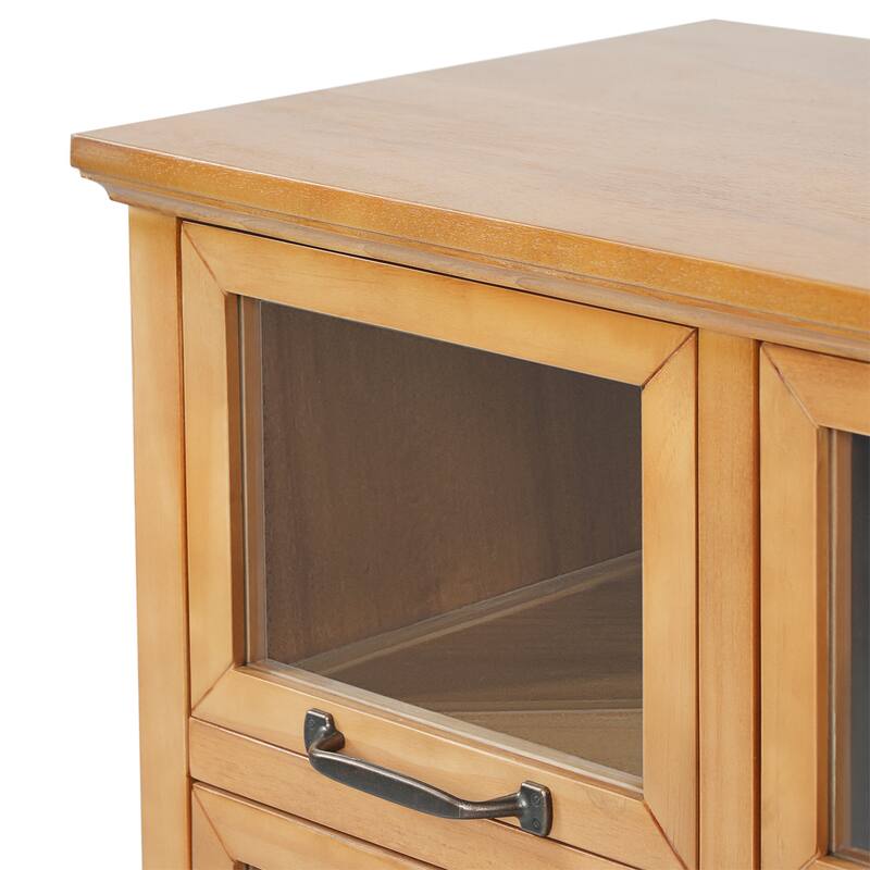 Christopher Knight Home - Modern Rubberwood Storage Cabinet with 8 Glass Doors