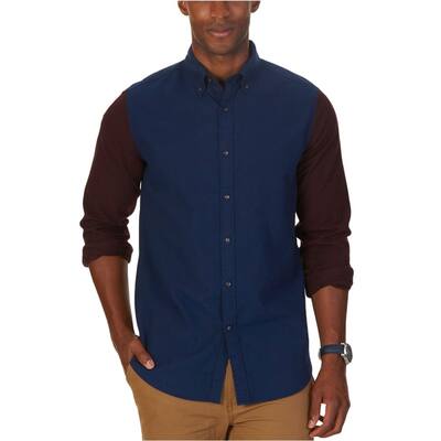 Nautica Mens Colorblocked Button Up Shirt