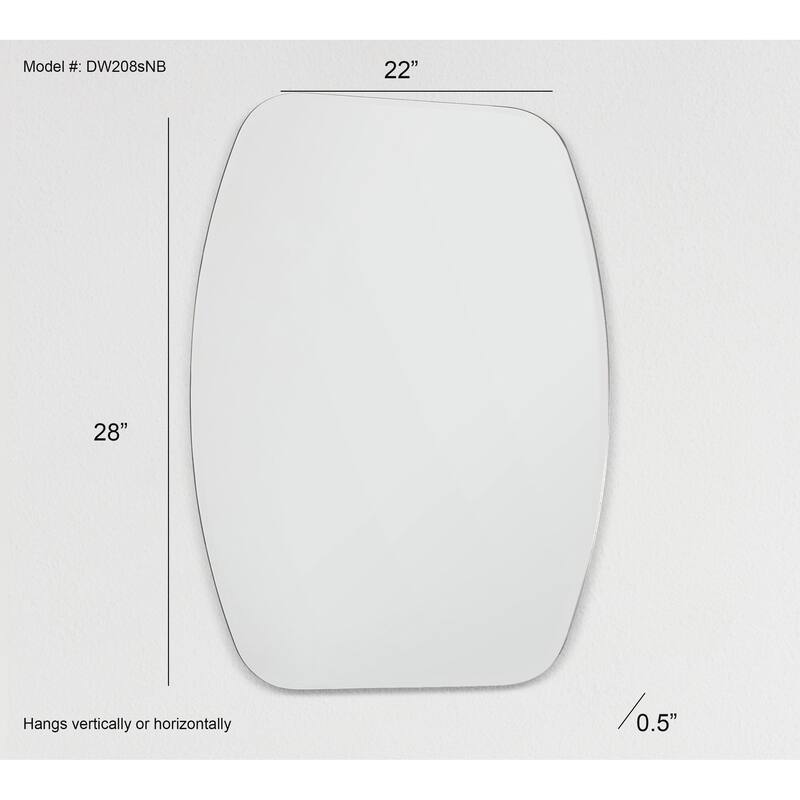 Sydney Mini 22 in. W x 28 in. H Oval Polished Frameless Bathroom Vanity Mirror - 22" x 28"