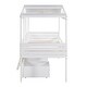 preview thumbnail 7 of 8, White Twin Pine House Bed with Roof, Windows & Drawers