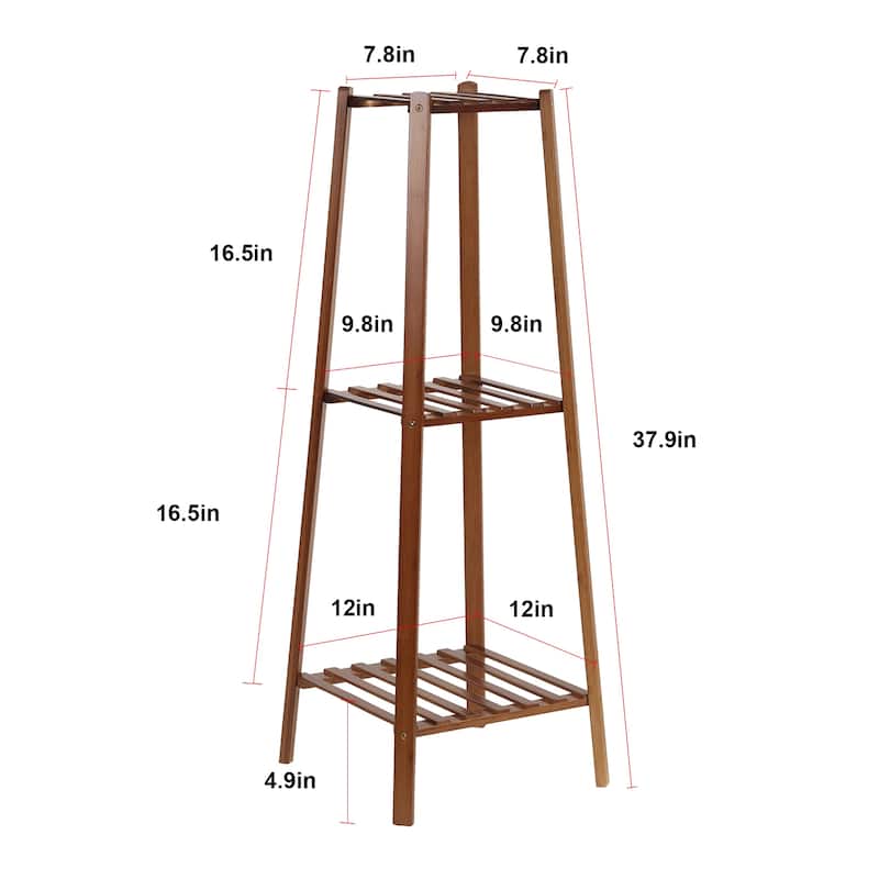 Wooden Flower Stand Plant Frame Balcony Multi-Tier Potted Shelving