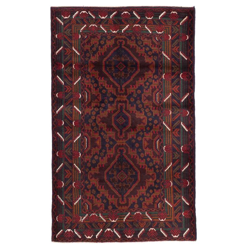 ECARPETGALLERY Hand-knotted Teimani Dark Navy Wool Rug - 3'10 x 6'3