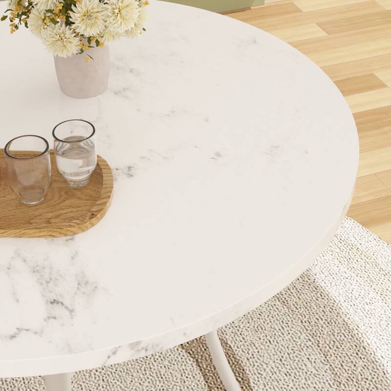 VECELO Round Dining Table and Chairs Sets, 4 Colors Dining Table Set