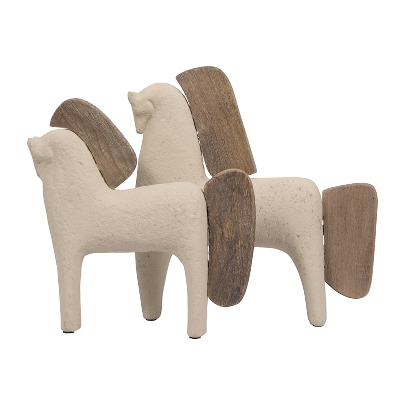 Sagebrook Home Ecomix Ivory Novelty Horse Decor