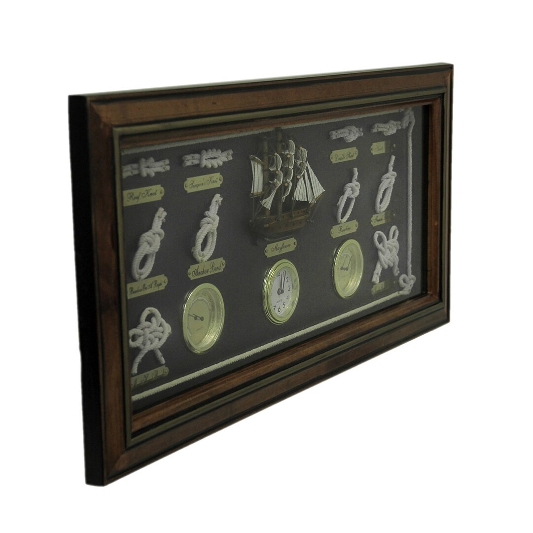 Shop Wood Framed Nautical Knot Board Hygrometer Thermometer Wall