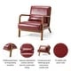 preview thumbnail 14 of 33, Glitzhome Set of 2 30-Inch Mid-Century Modern PU Leather Accent Armchairs with Rubberwood Frame