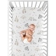 preview thumbnail 4 of 4, Jungle Safari Animals Boy Girl Fitted Crib Sheet Taupe Black White Gender Neutral Elephant Giraffe Wildlife Adventure Serengeti