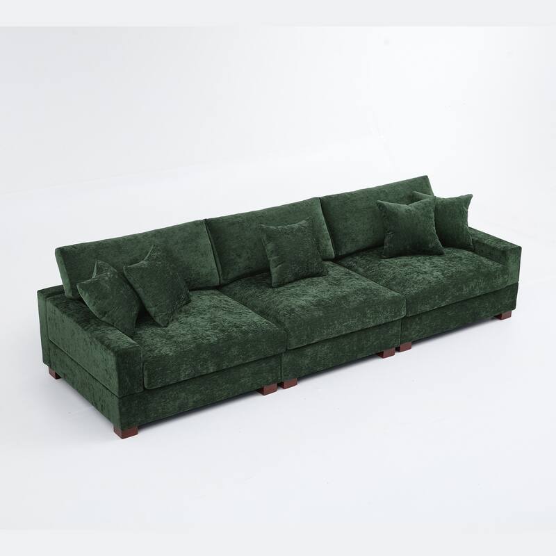 Modern Upholstered Chenille Modular Sectional Sofa with Pillow