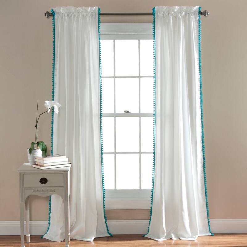 The Gray Barn Watertop Pom Pom 84-inch Curtain Panel
