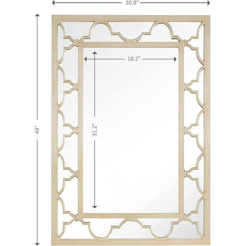HomeRoots 44" Rustic Rectangle Accent Mirror Wall Mounted With Metal Frame - 31.5
