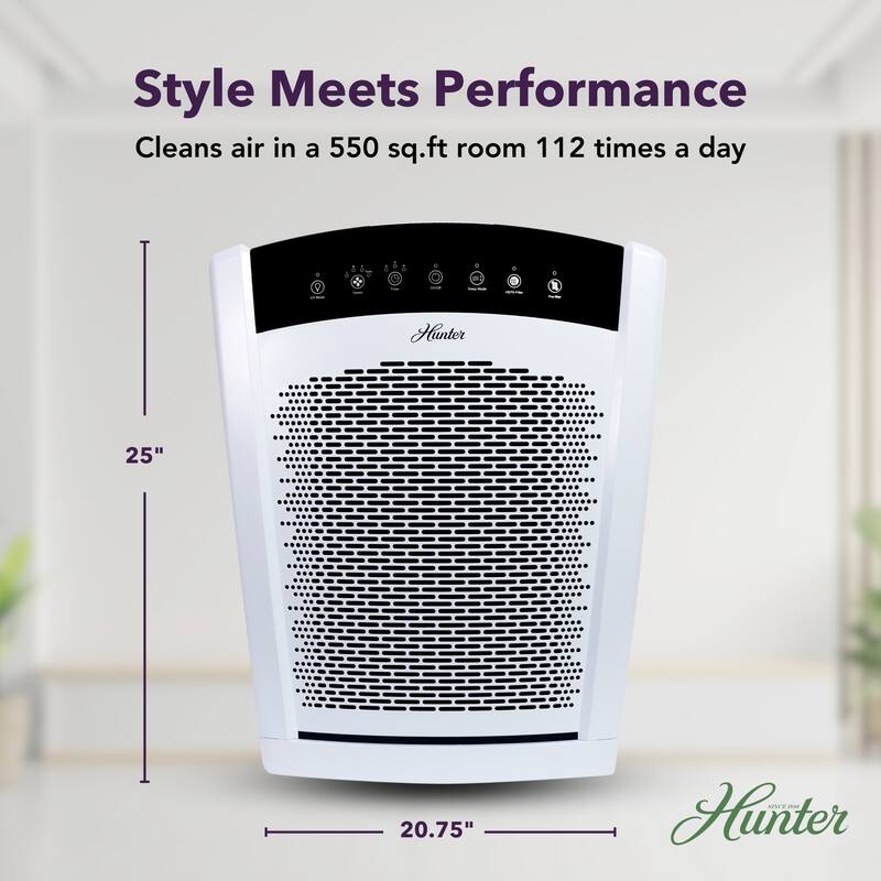 Hunter HP850UV Large Multi-Room Air Purifier with UVC Germicidal Light