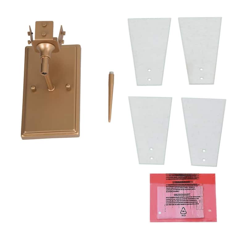 Modern Glam 1-Light Brass Iron Clear Glass Armed Wall Sconce Rustic Dimmable Bathroom Wall Light