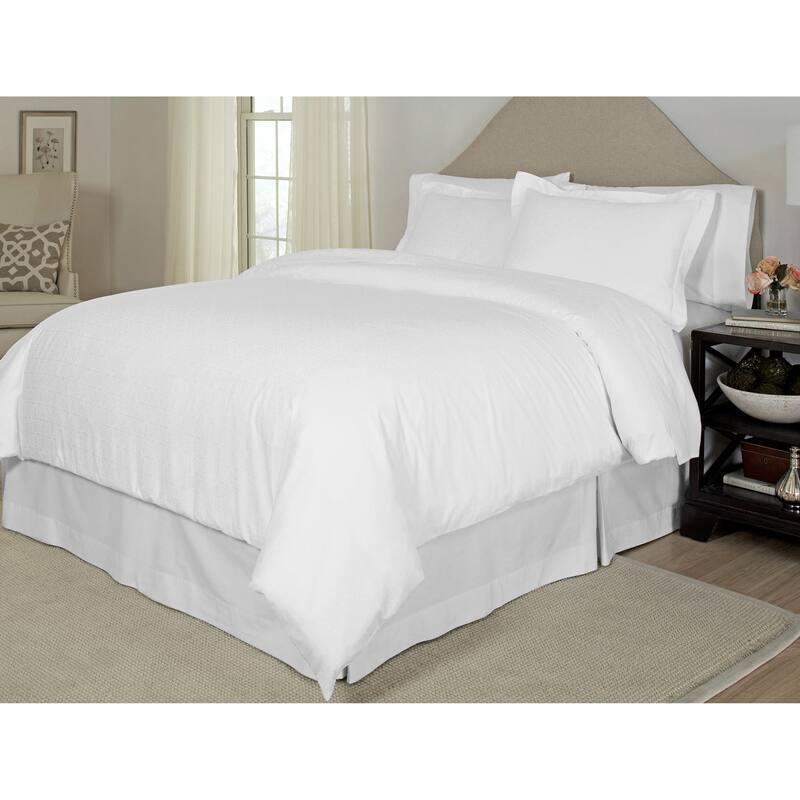 Pointehaven Tone-on-tone Printed 3-piece Duvet Set