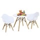 preview thumbnail 1 of 8, Gymax 3 Piece Kids Round Table Chair Set with 2 Arm Chairs White White