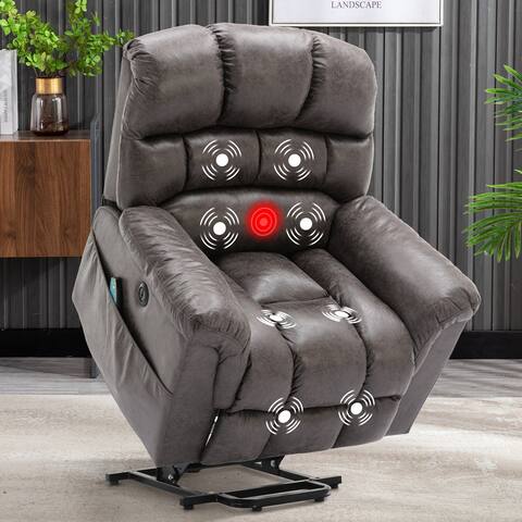Classic Soft Lift Assist Power Recliner with USB port and Massage for Elderly