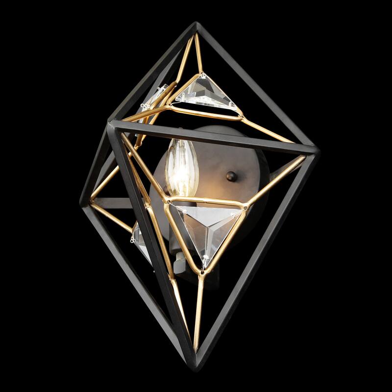 Varaluz Marcia 1-Light Wall Sconce - Matte Black/French Gold