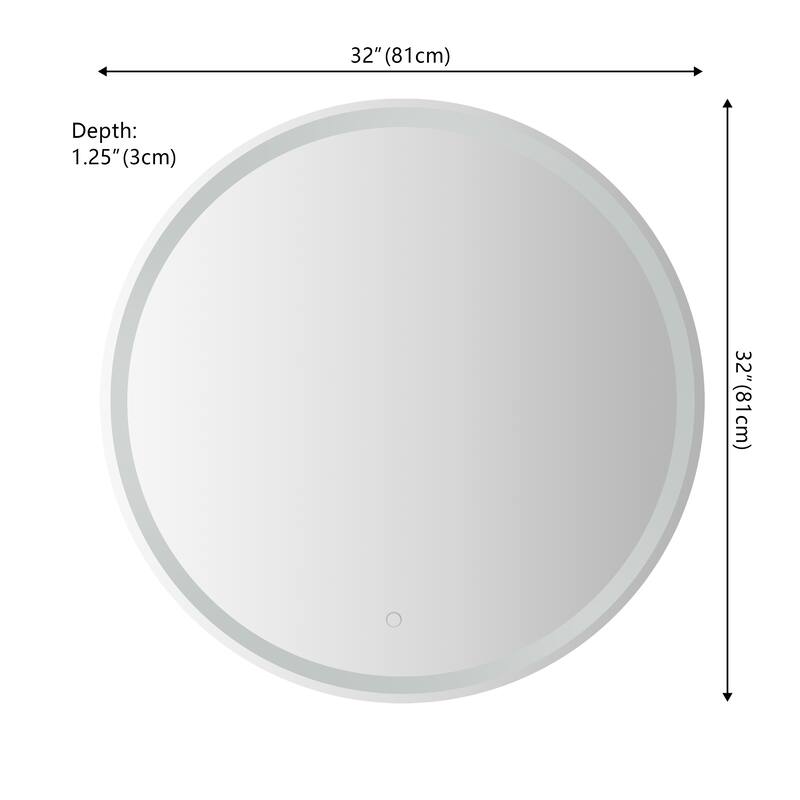 Remy 27" Frameless Anti-Fog Front/Back-lit Tri-color LED Bathroom Vanity Mirror with Smart Touch Control - by JONATHAN Y