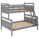 preview thumbnail 8 of 8, Gray Twin over Full Bunk Bed with X-Shaped Pattern Headboard Footboard&Ladder&Guardrail, 78.7''L*55.9''W*62.3''H, 134LBS