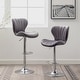 preview thumbnail 64 of 75, Roundhill Furniture Ellston Upholstered Adjustable Swivel Barstools, Set of 2 Grey