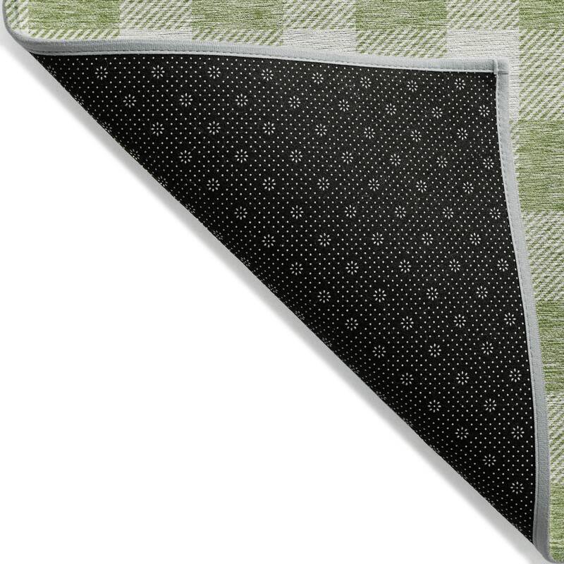 HomeRoots Plaid Transitional Rectangle Outdoor Rug