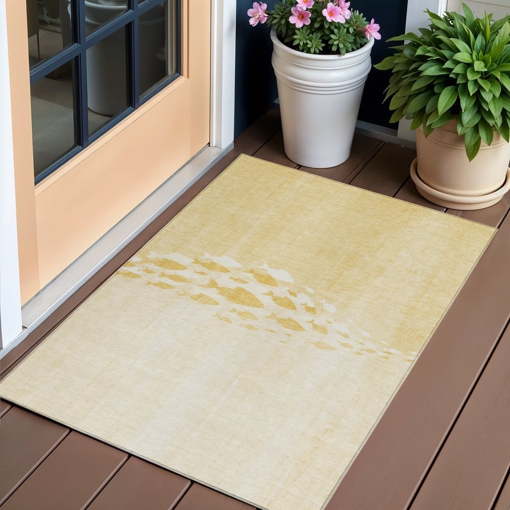 HomeRoots Nautical Transitional Rectangle Outdoor Rug