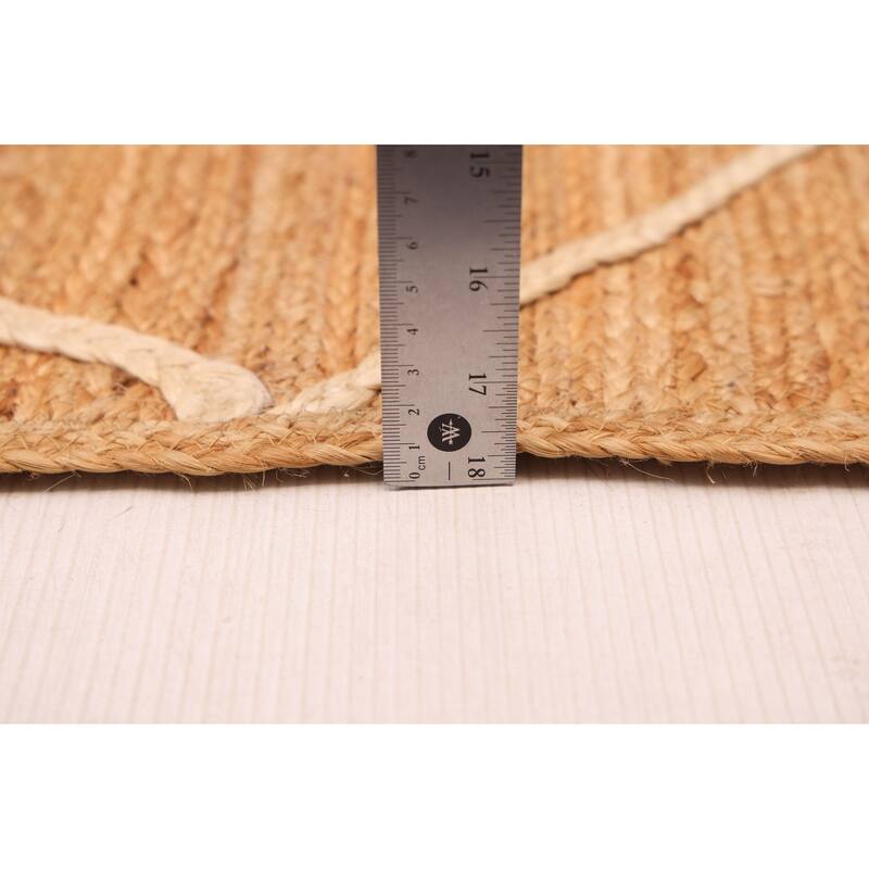 ECARPETGALLERY Braided Weave Palas Denizli Tan Jute Rug - 5'2 x 7'6