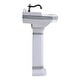 preview thumbnail 10 of 10, India Reserve 22.8" White Porcelain Wall Mount Pedestal Sink with Green Gold Accent - Renovators Supply