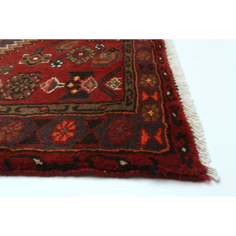 ECARPETGALLERY Hand-knotted Andelz Red Wool Rug - 3'4 x 4'11