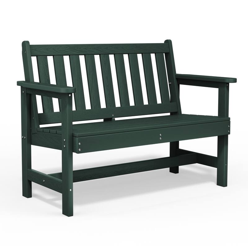 Outdoor 2-Person Garden Bench 42.92-in W x 35.83-in H - Green